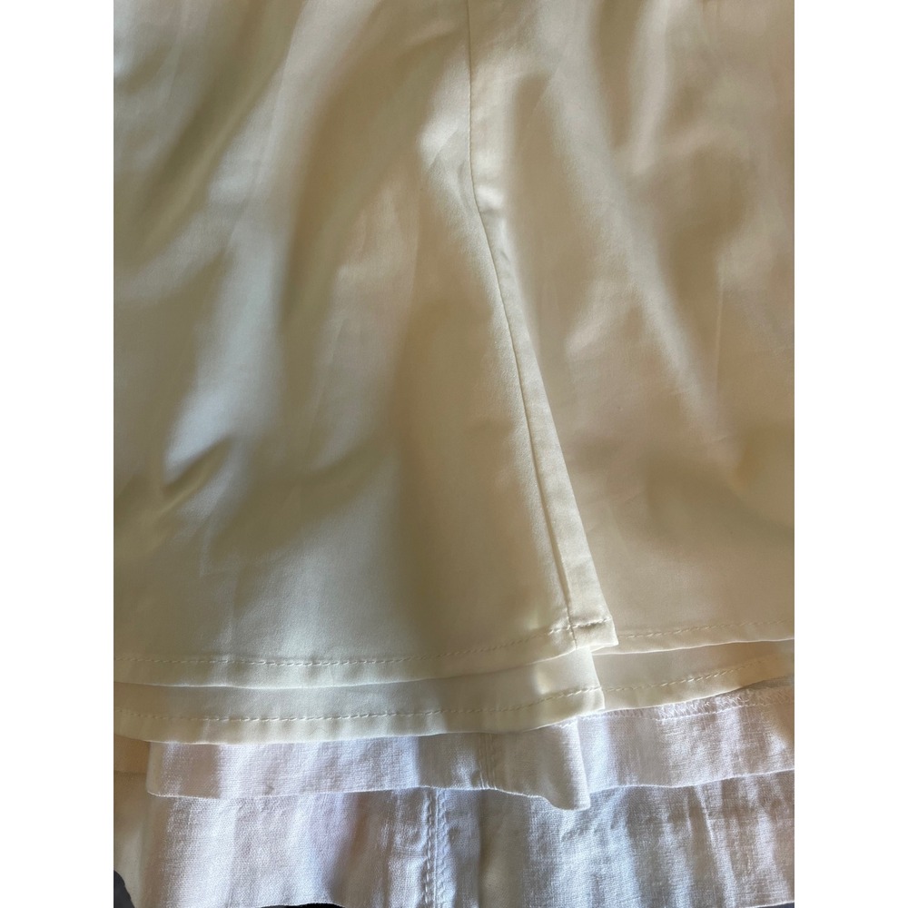 White House Black Market Size 4 White Linen Blend Lined Paneled Flare Mini Skirt - Picture 9 of 9
